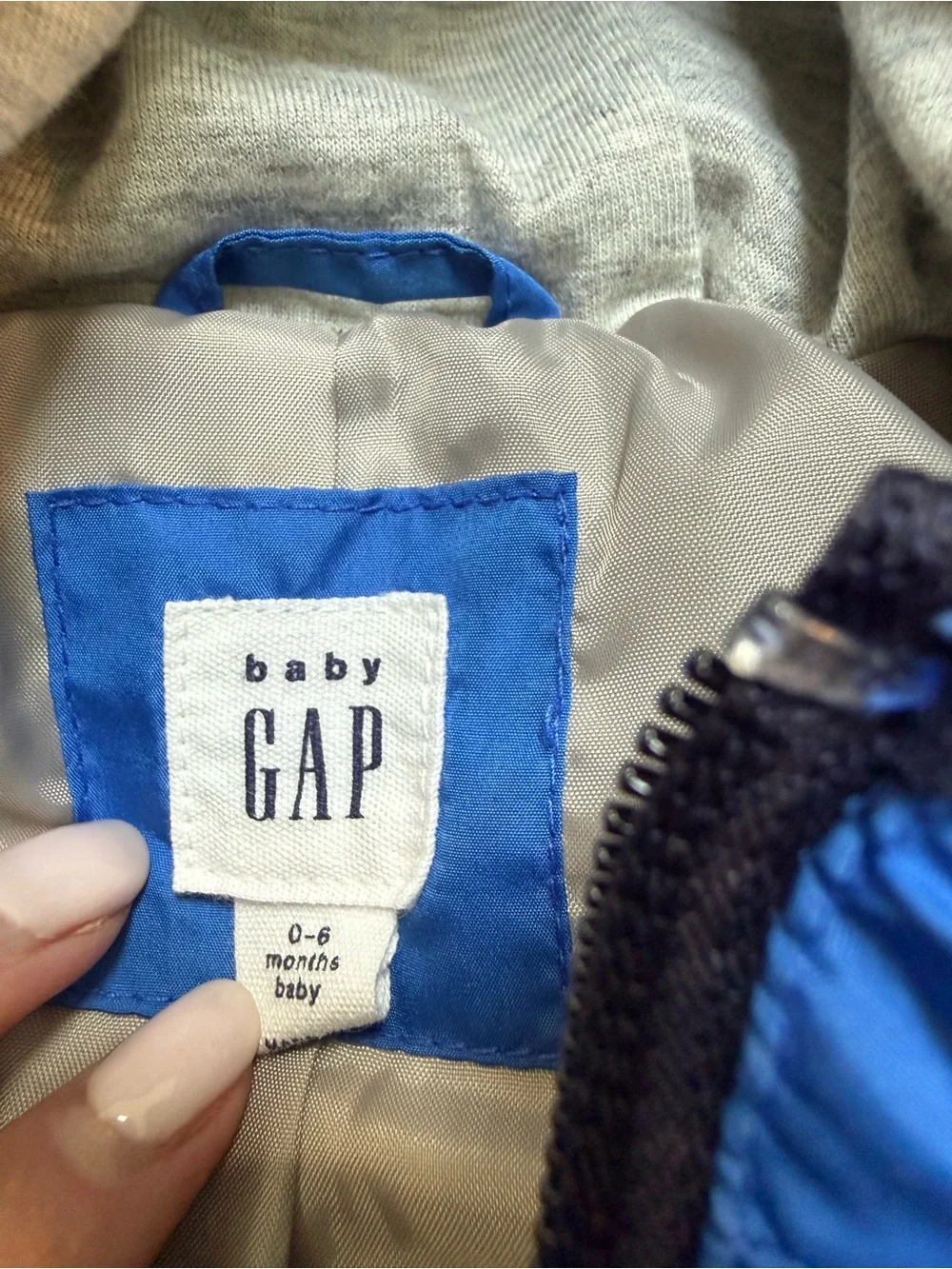 Gap Kids Baby Blue and Cream Hooded Teddy Bear Sherpa Pullover - 0-6 months
